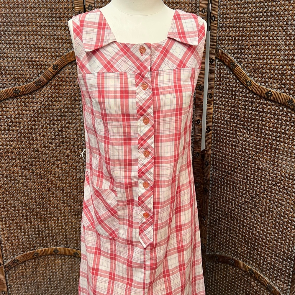 Vintage dress A Nancy Frock Dan River red check retro